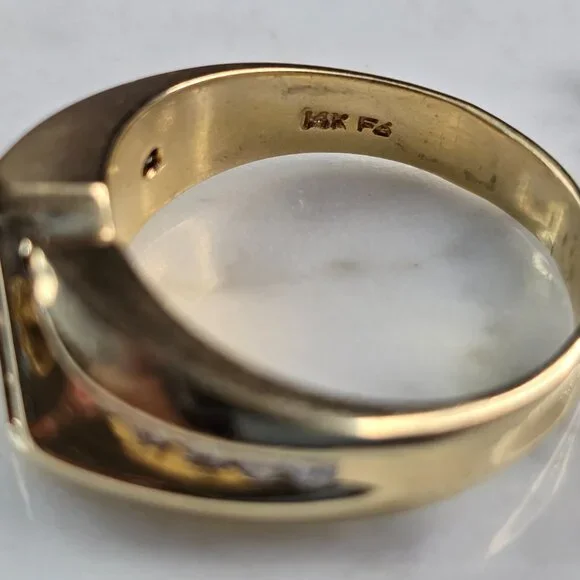 Mens Vintage Estate 14K Yellow Gold Frederick Goldman Diamond Ring 9.1g E6871